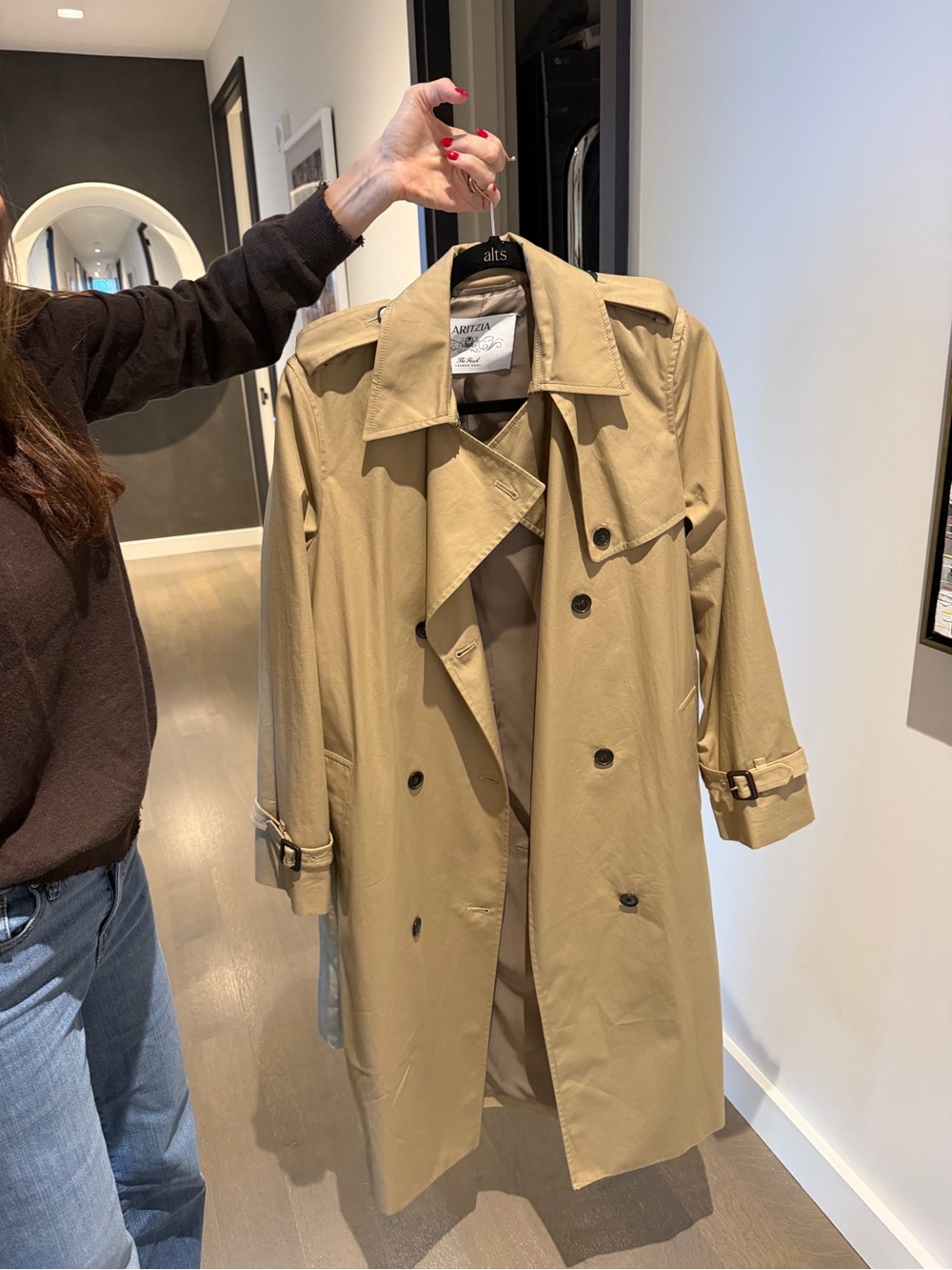 Aritzia Tan Trench Coat - Double-Breasted Classic. Worn once